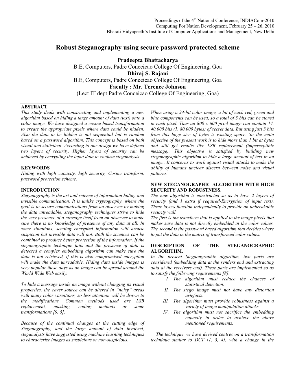 Robust Steganography Using Secure Password Protected Scheme