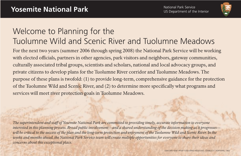 Welcome to Planning for the Tuolumne Wild and Scenic River