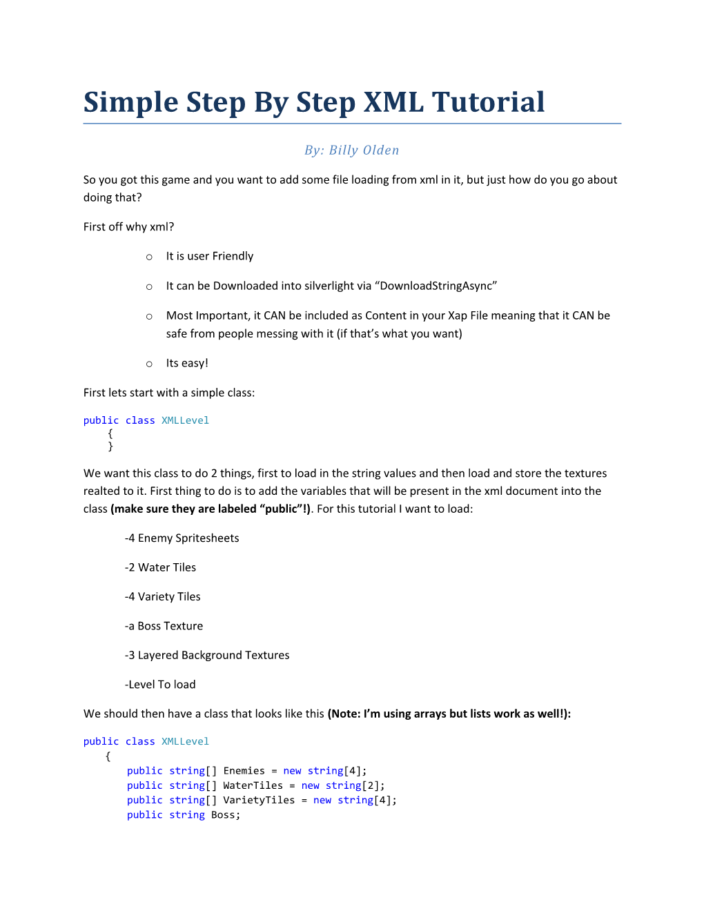 Simple Step by Step XML Tutorial