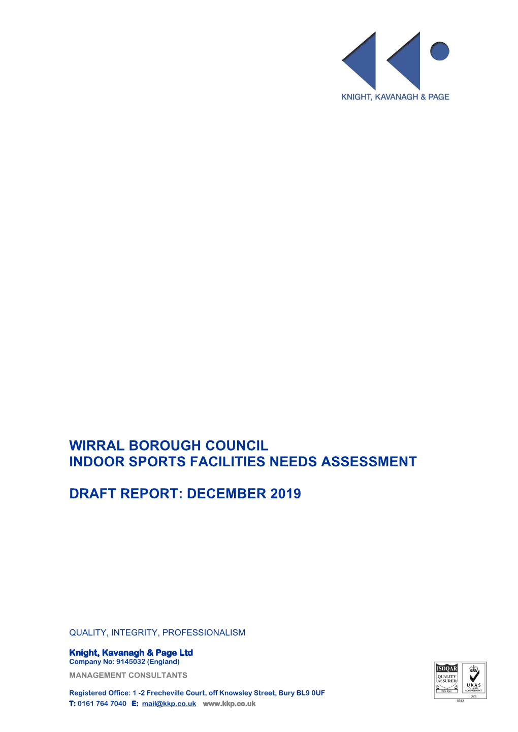 Draft Indoor Sports Facilities Needs Assessment 2019