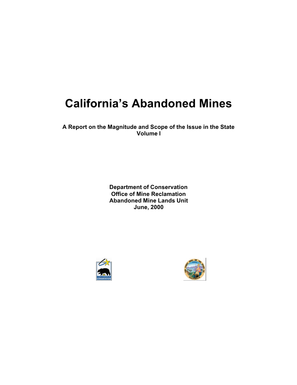 California's Abandoned Mines