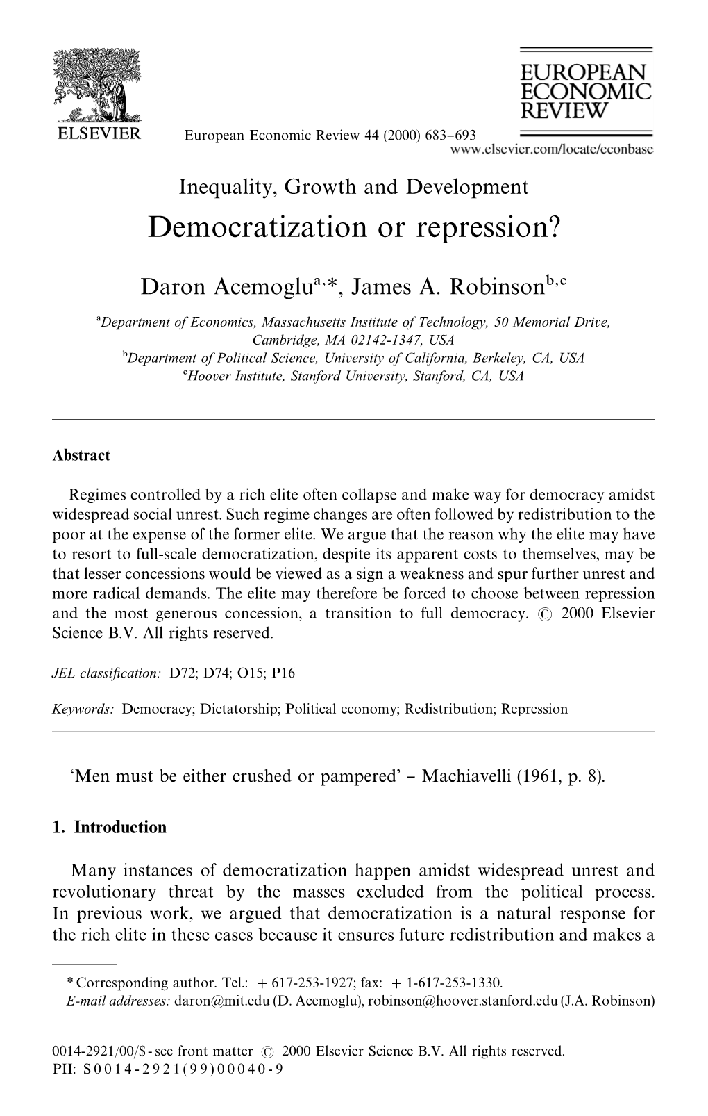 Democratization Or Repression?