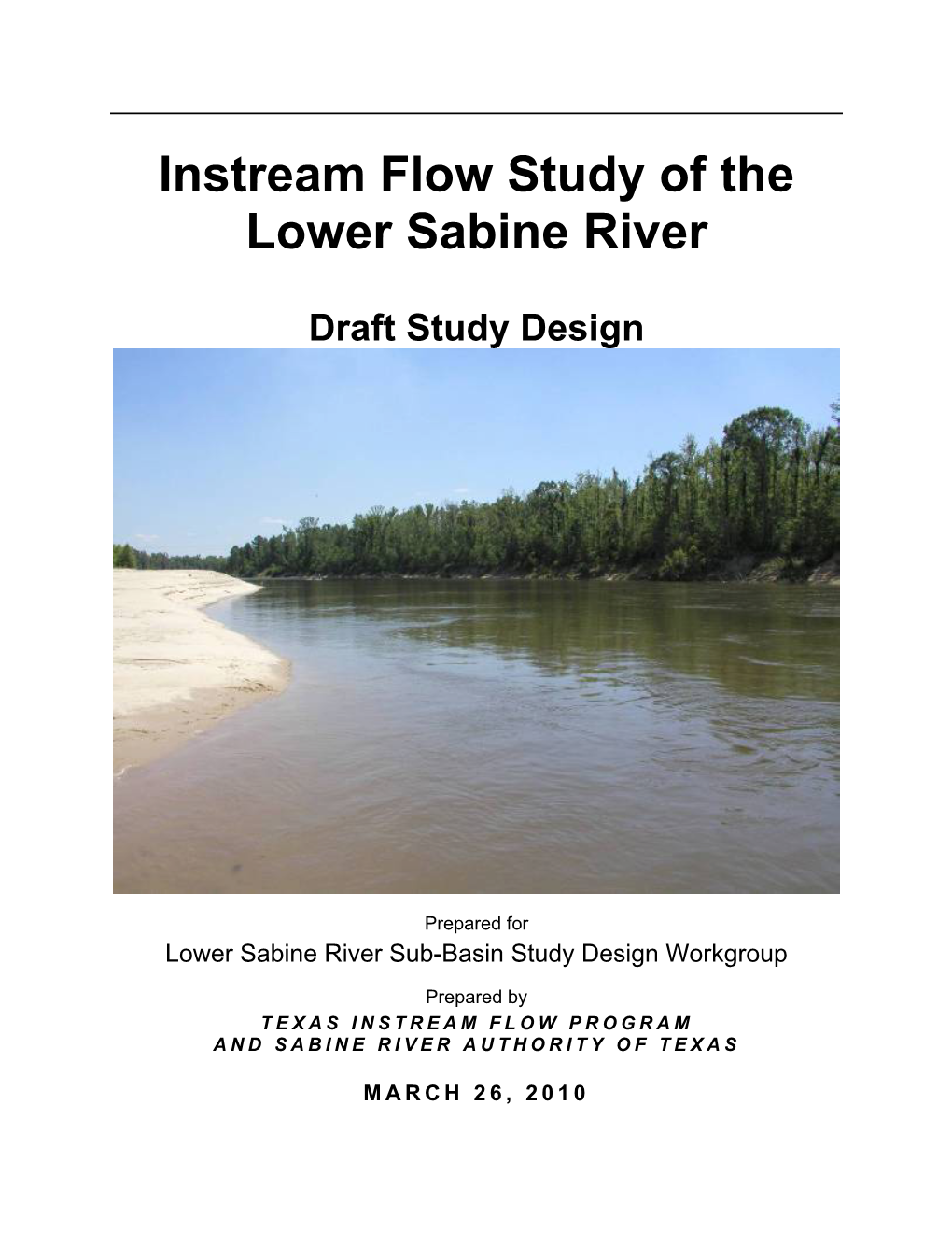 Instream Flow Study of the Lower Sabine River