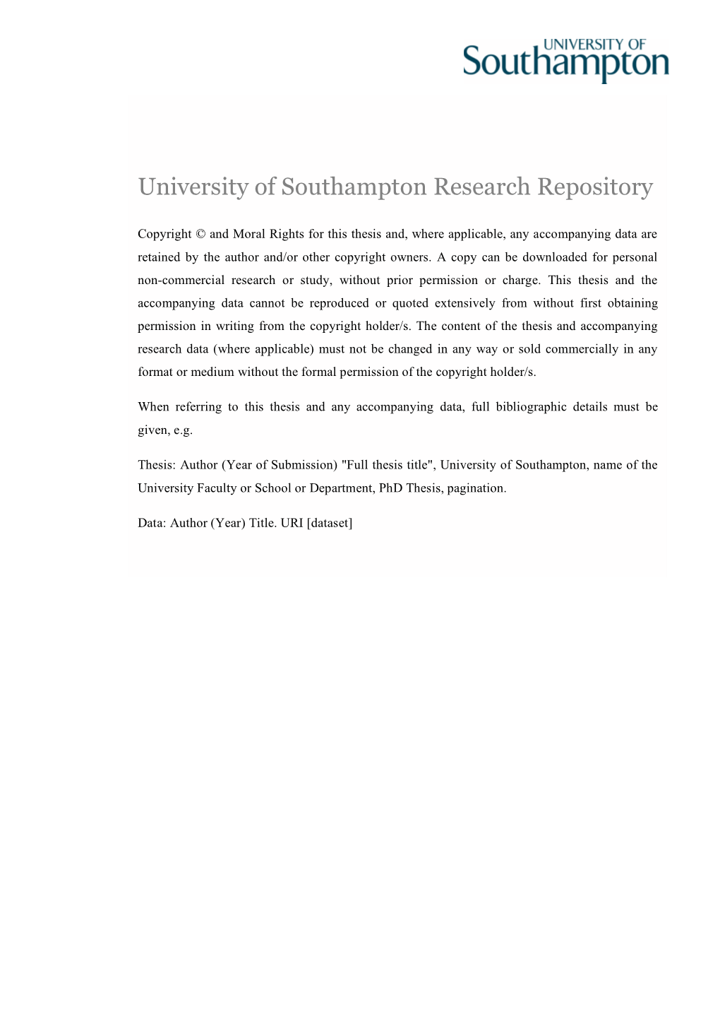 University of Southampton Research Repository