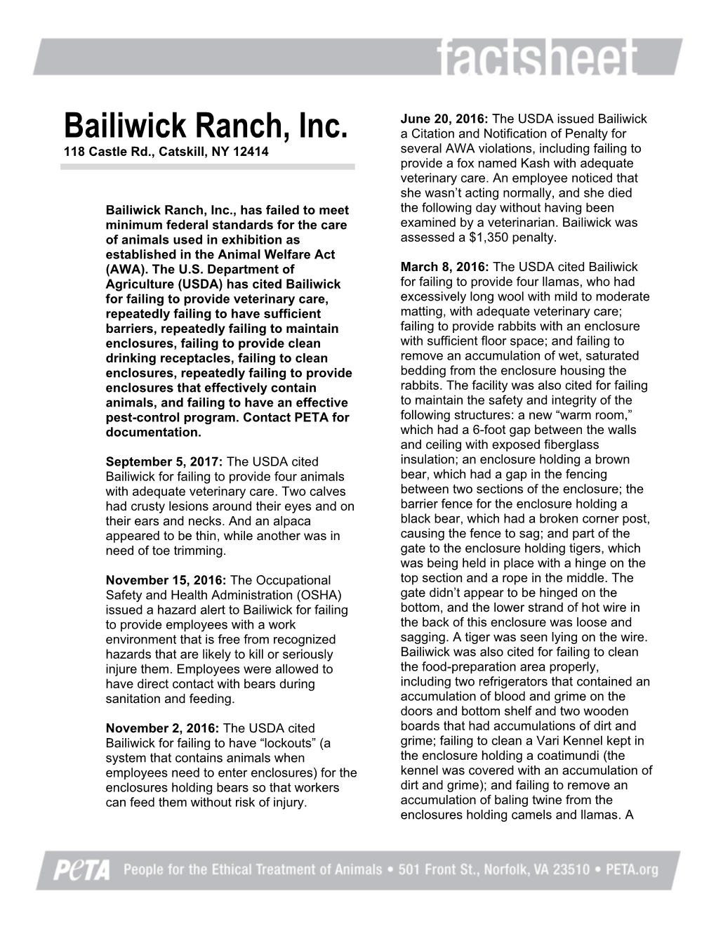 Bailiwick Ranch, Inc