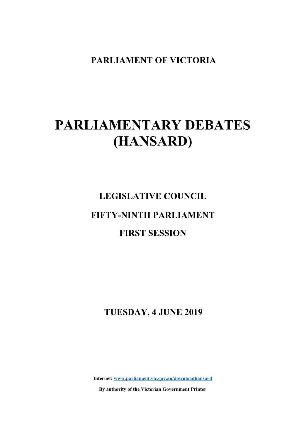 Parliamentary Debates (Hansard)