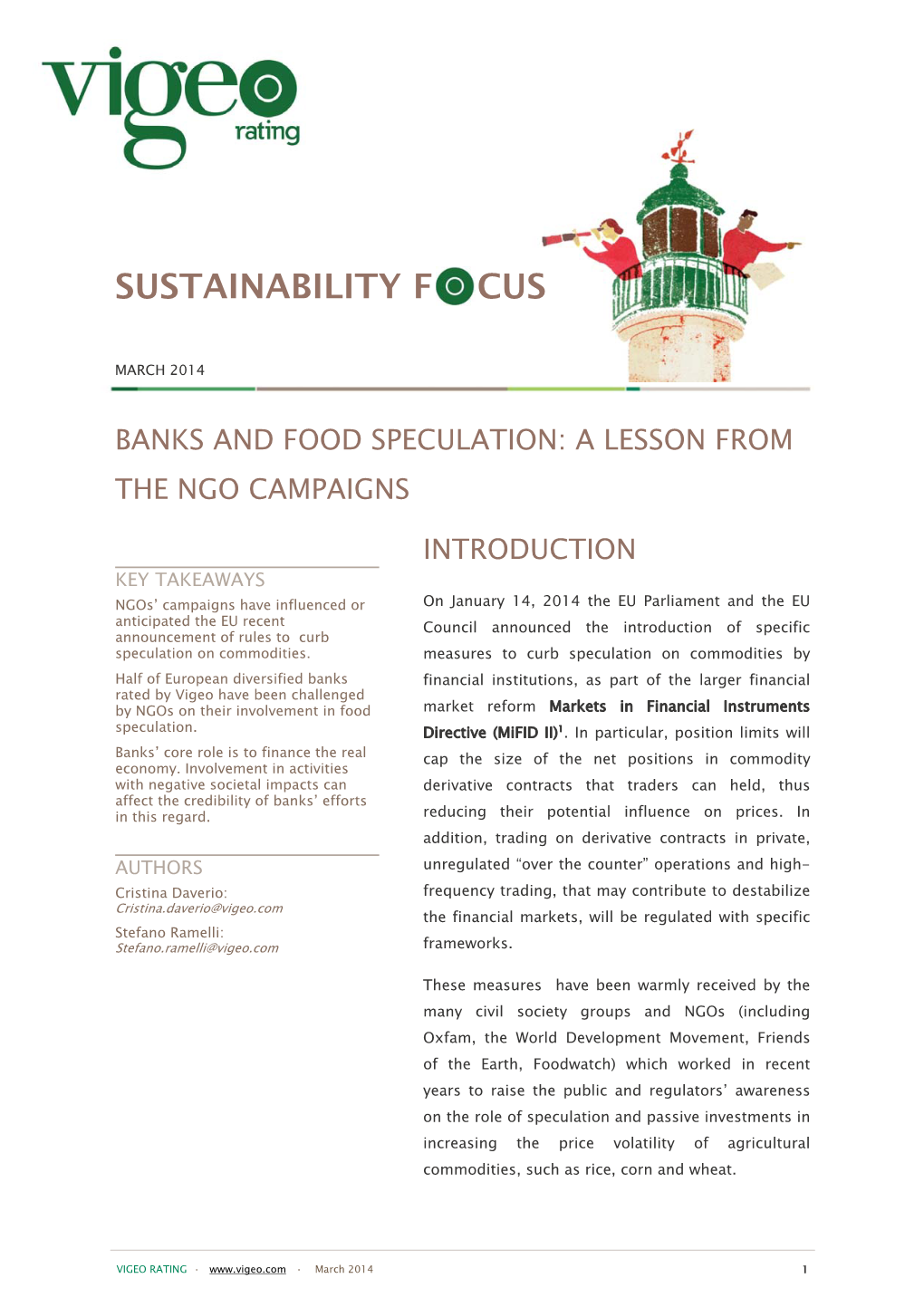Sustainable Focus Banks and Food Speculation March 2014C.Pub