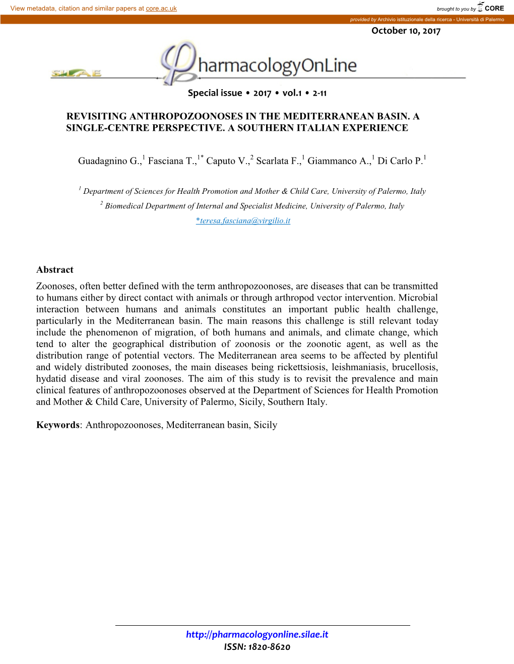 October 10, 2017 Special Issue • 2017 • Vol.1 • 2-11 ISSN: 1820-8620 REVISITING ANTHROP