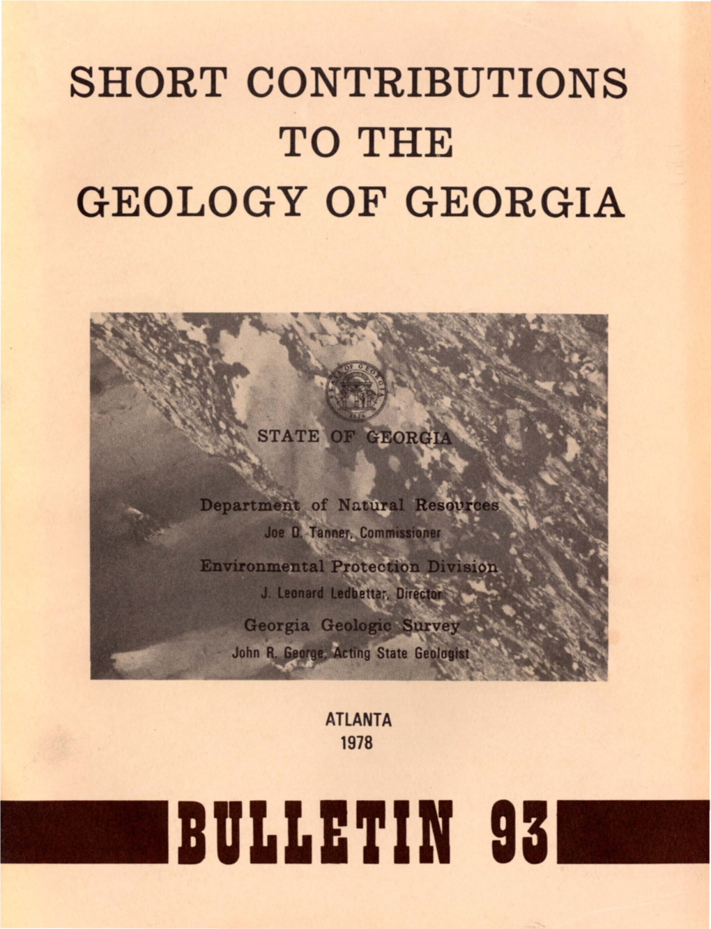 Short Contributions to the Geology of Georgia