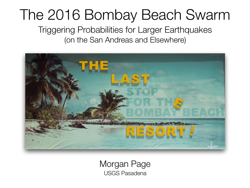 Bombay Beach Swarm Triggering Probabilities for Larger Earthquakes (On the San Andreas and Elsewhere)