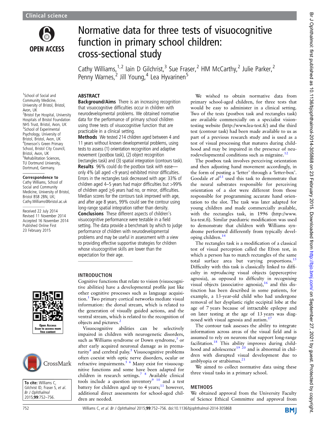 Normative Data for Three Tests of Visuocognitive Function in Primary