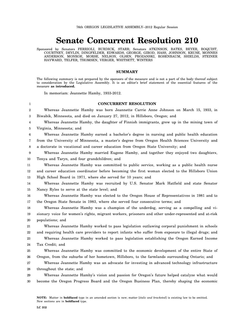 Senate Concurrent Resolution