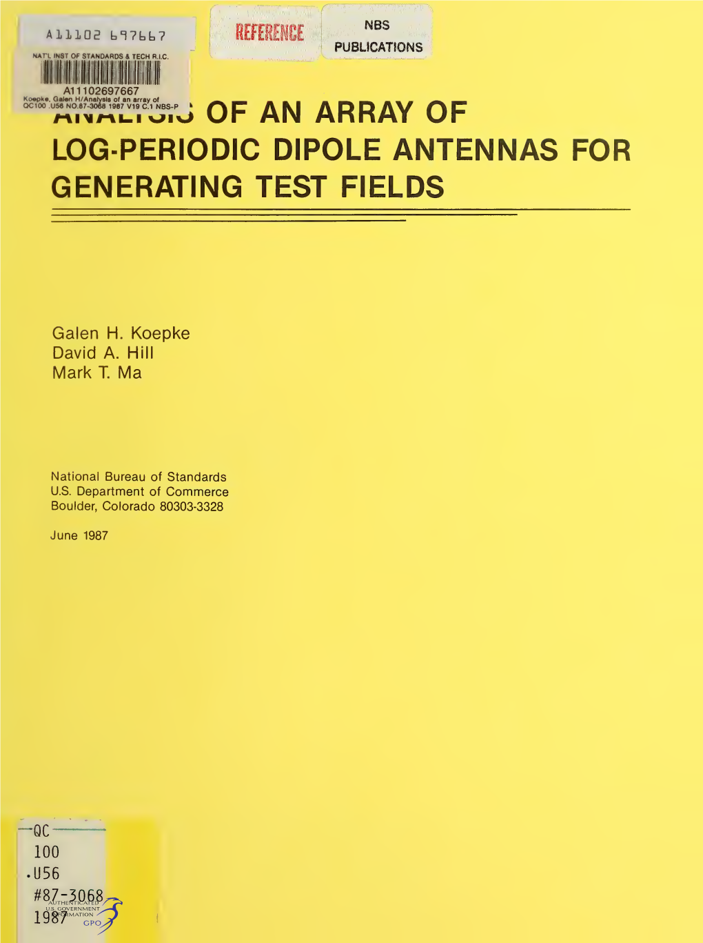 Analysis of an Array of Log-Periodic Dipole Antennas for Generating Test Fields