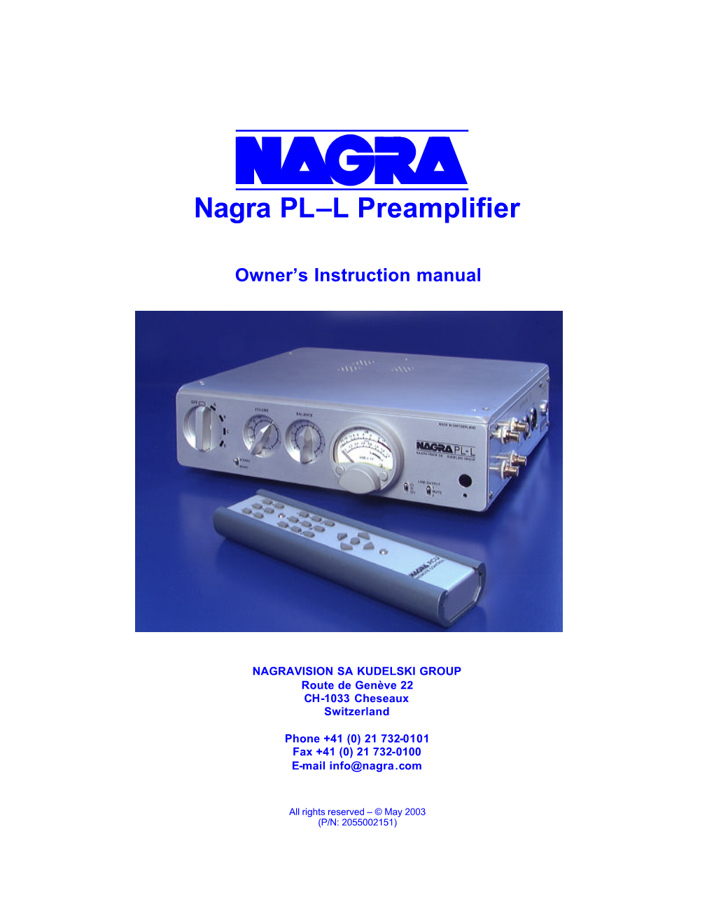 Nagra-PL-L-User-Manual-English.Pdf