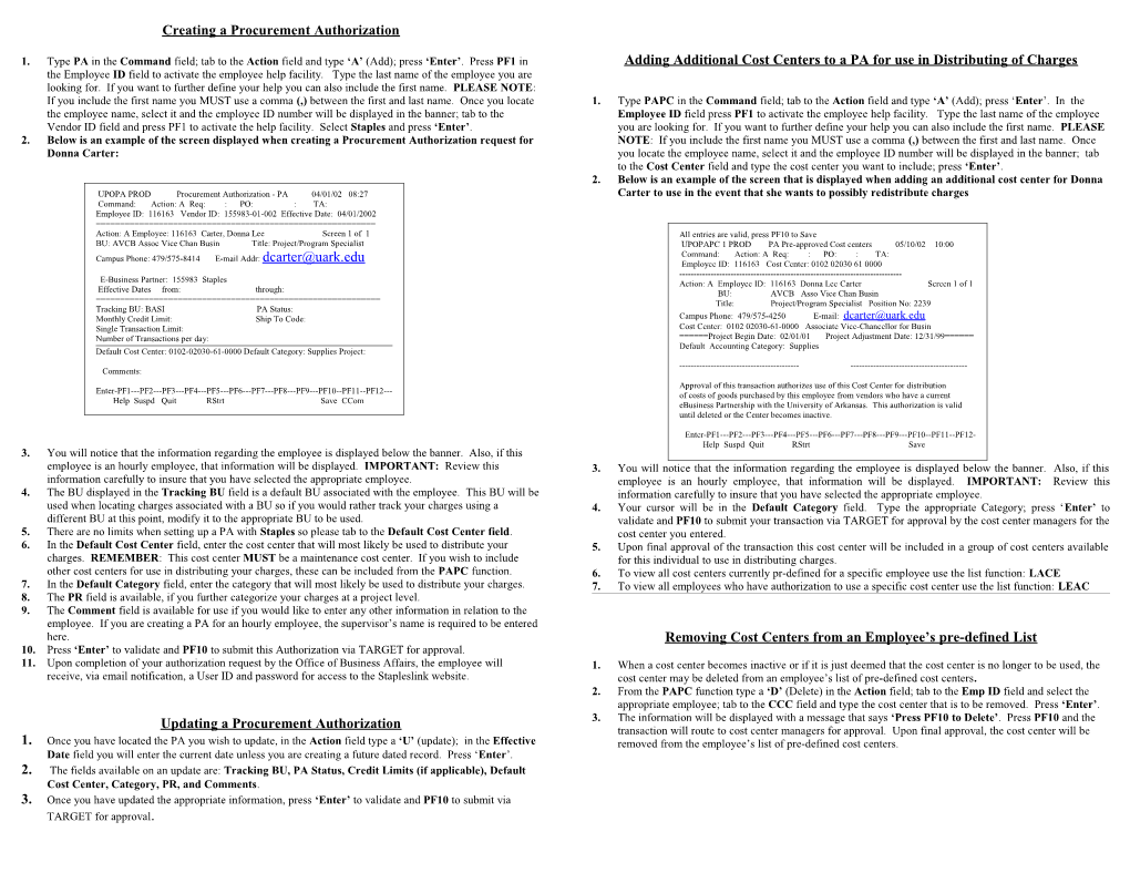 Creating and Submitting an Internal Blanket Requisition Using One Category Per Cost Center