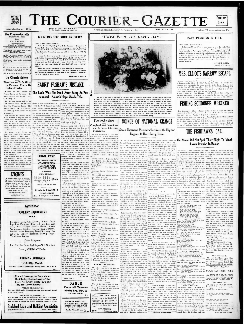 Courier Gazette : November 27, 1937