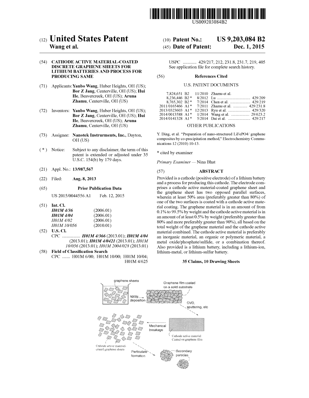 (12) United States Patent (10) Patent No.: US 9.203,084 B2 Wang Et Al