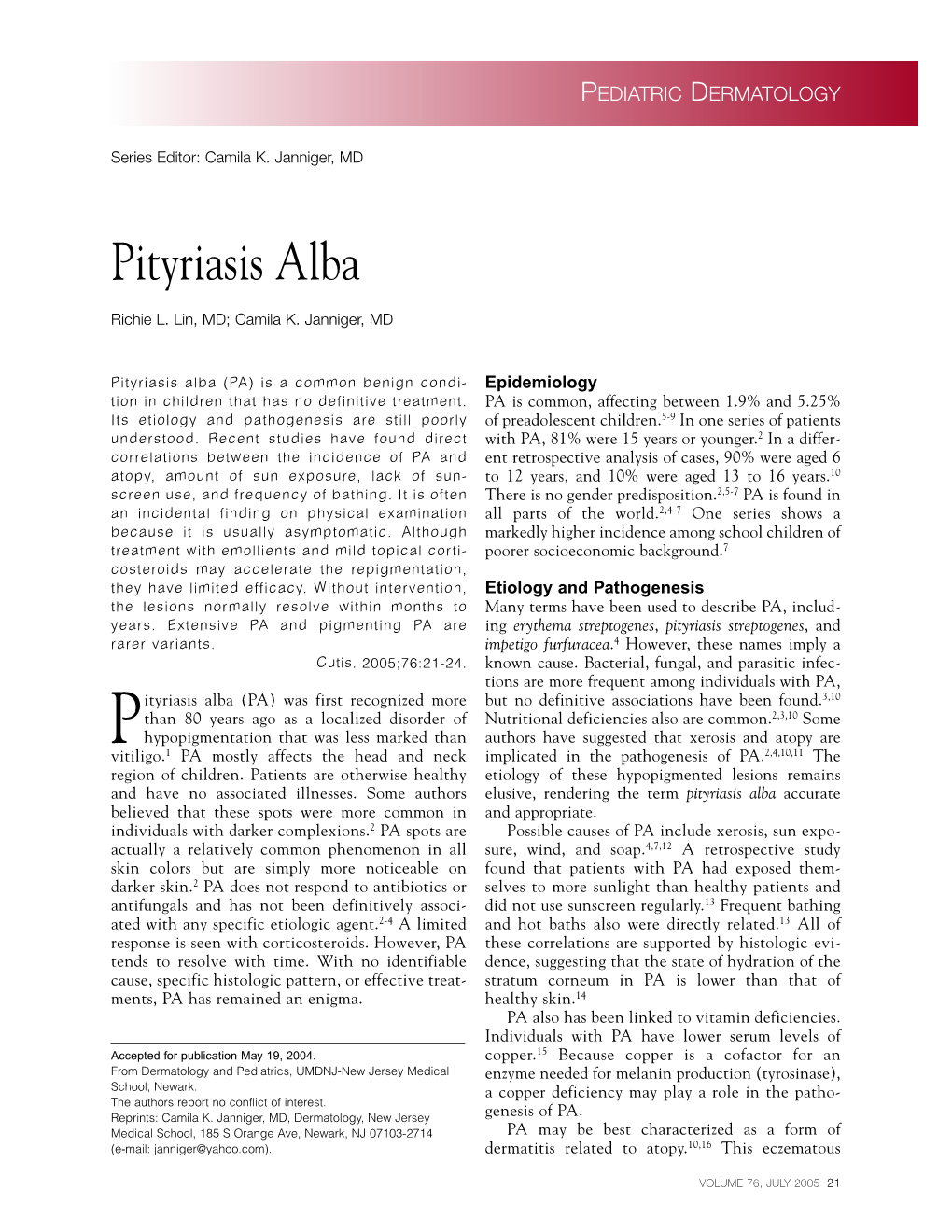 Pityriasis Alba