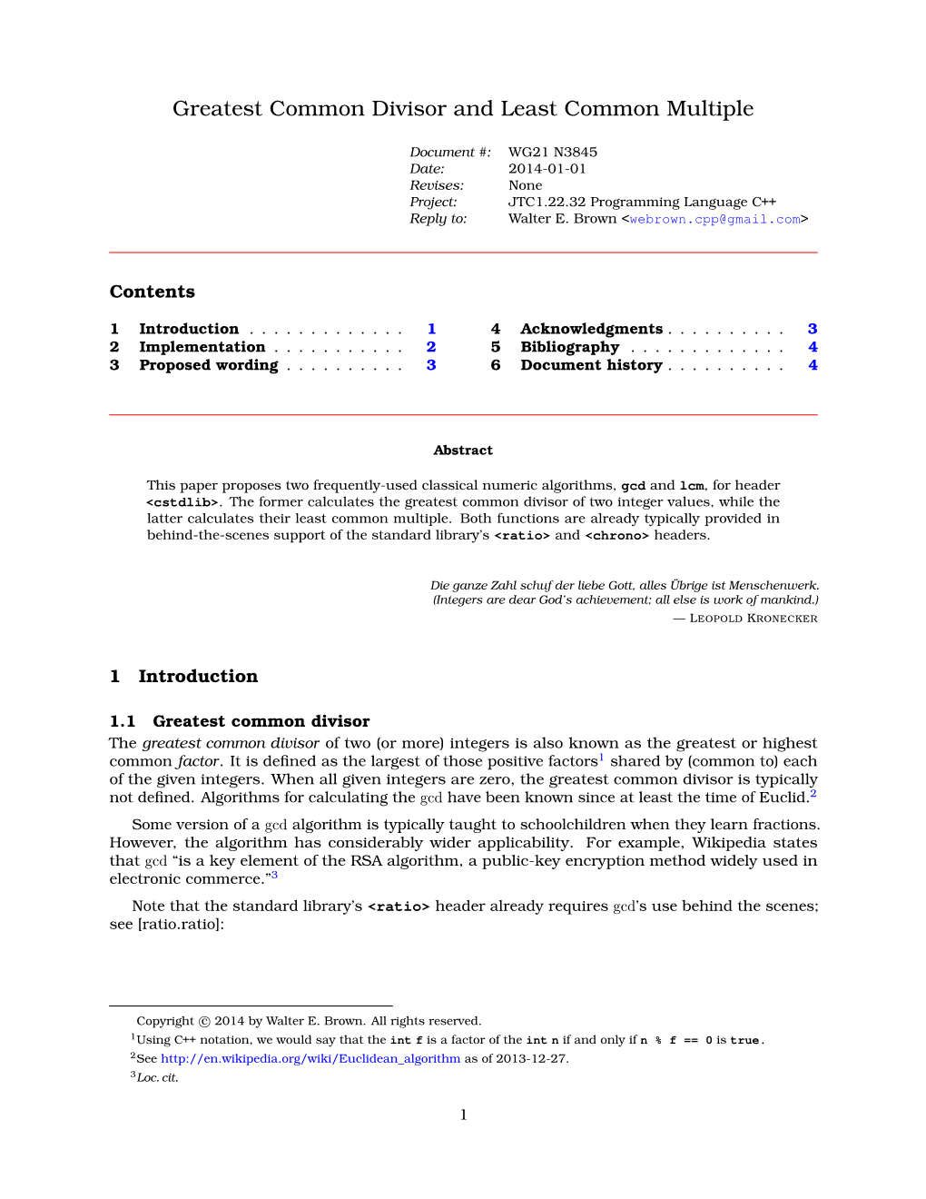 Greatest Common Divisor and Least Common Multiple