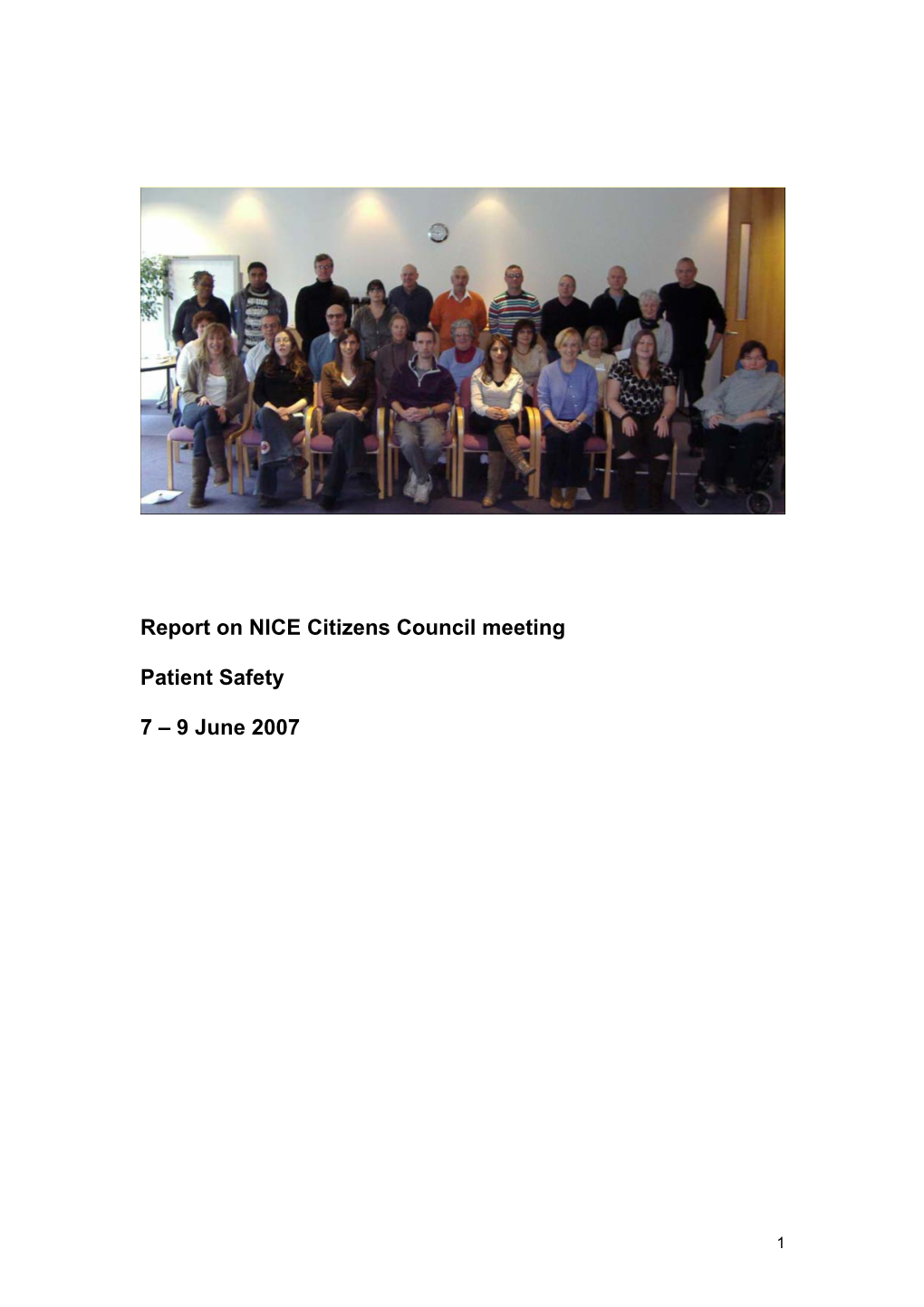 Report on NICE Citizens' Council Meeting, June