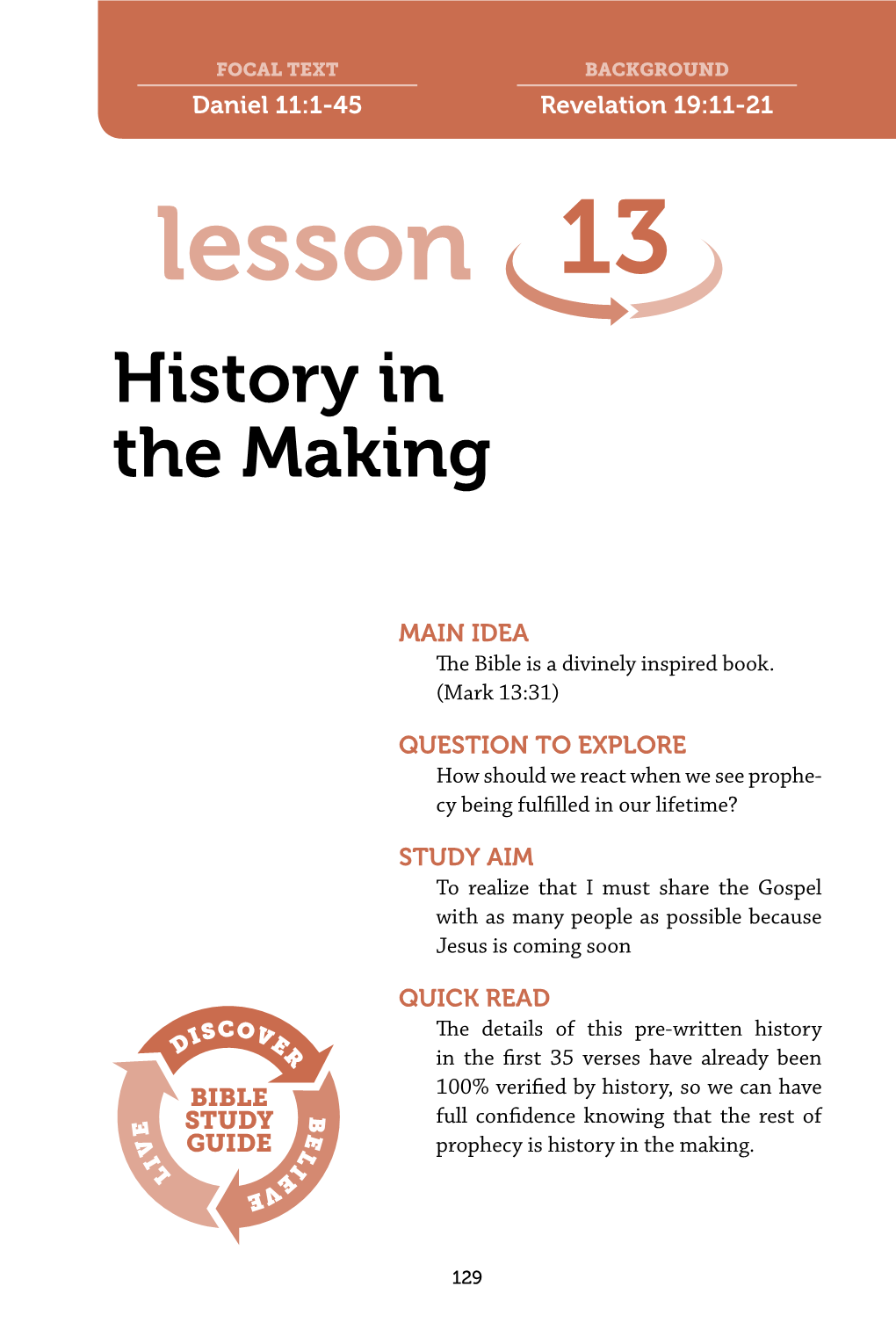 Lesson 13 History in the Making