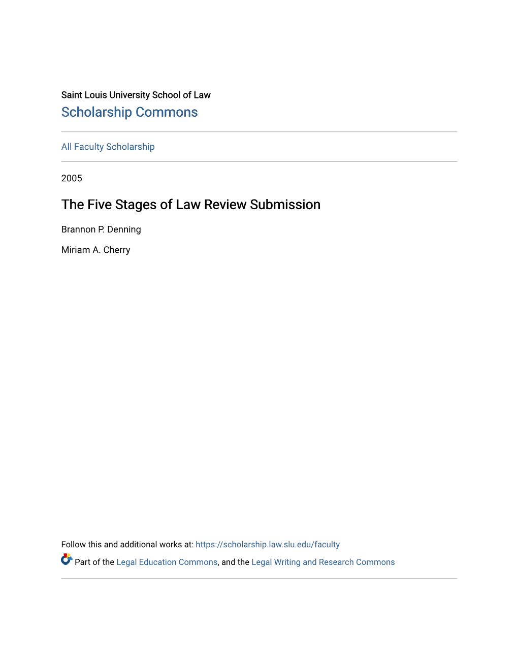 The Five Stages of Law Review Submission