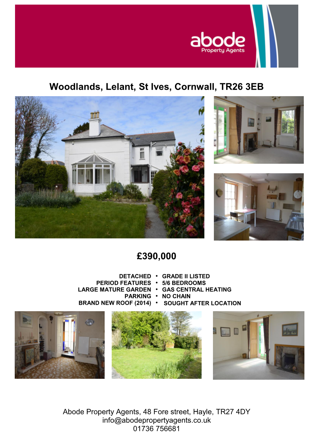 Woodlands, Lelant, St Ives, Cornwall, TR26 3EB £390,000