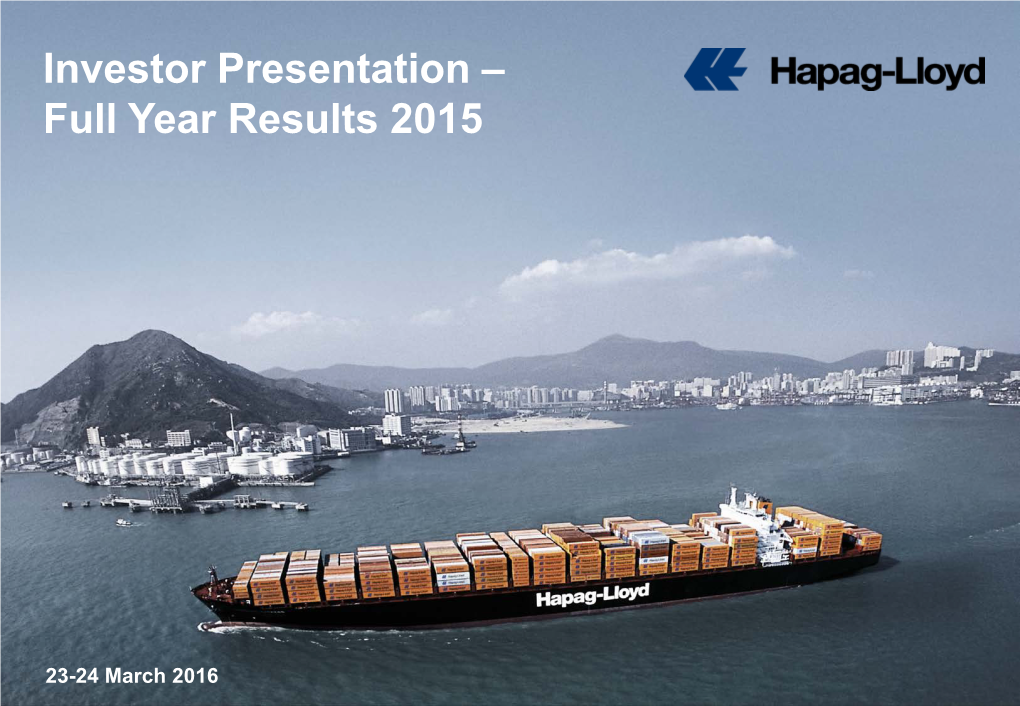 Investor Presentation – Full Year Results 2015
