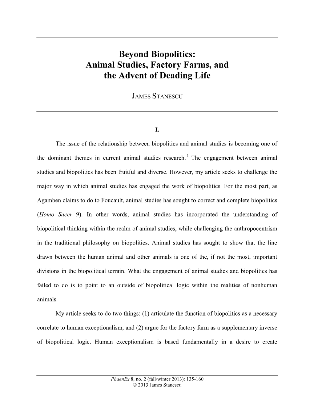 Beyond Biopolitics: Animal Studies, Factory Farms, and the Advent of Deading Life