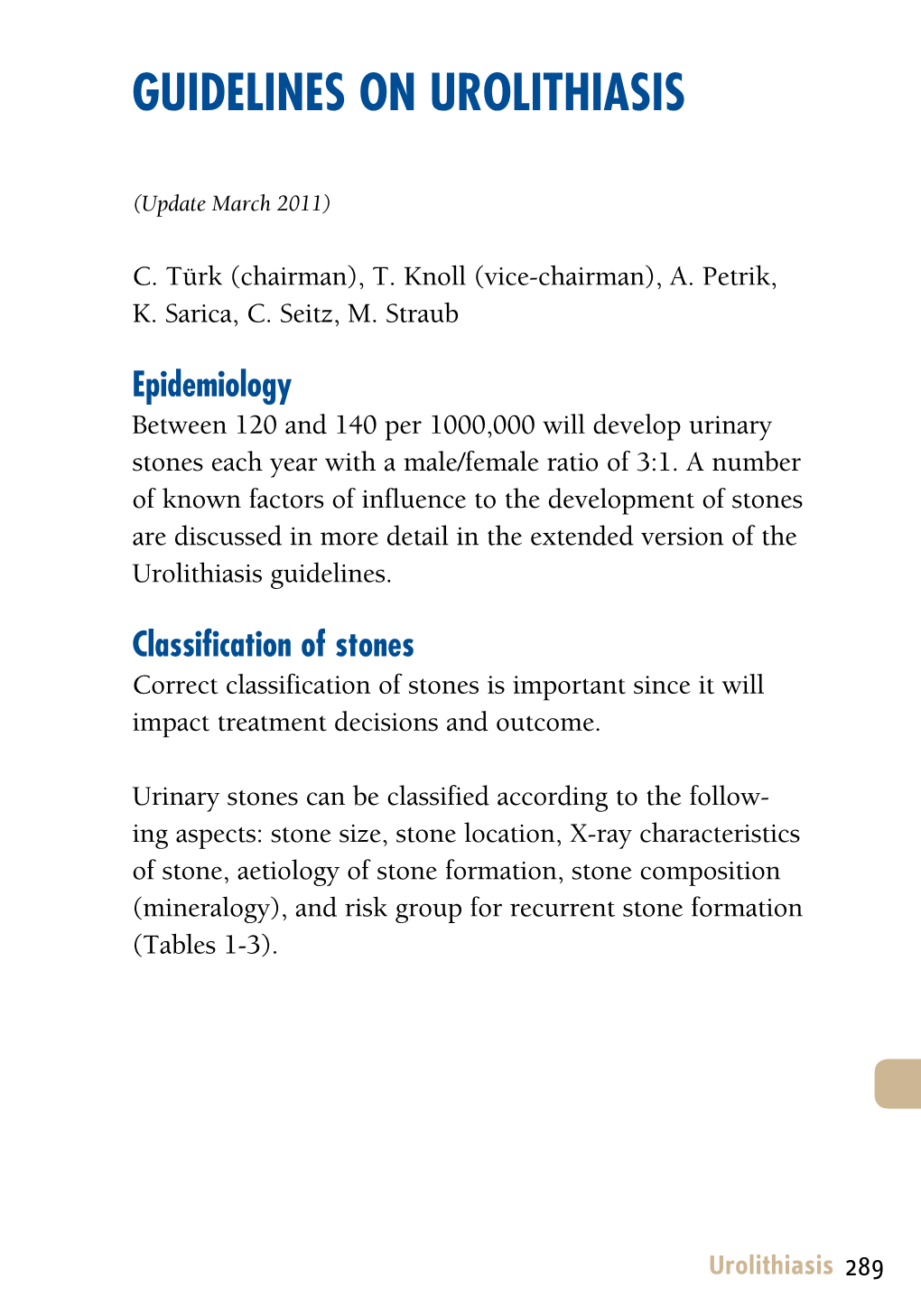 Guidelines on Urolithiasis