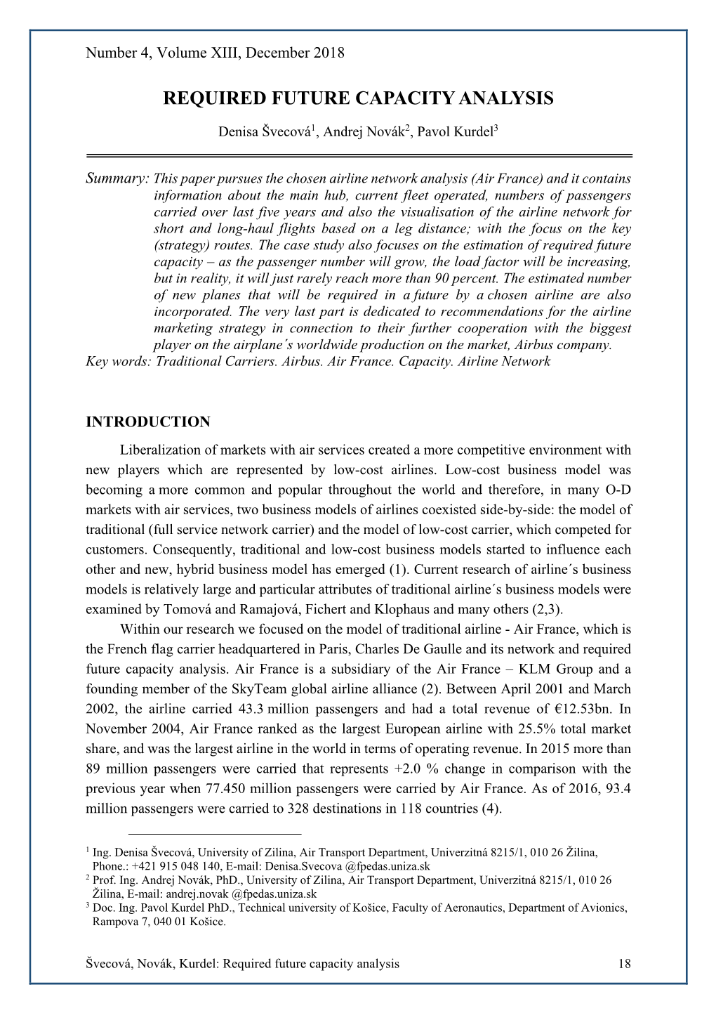 Required Future Capacity Analysis