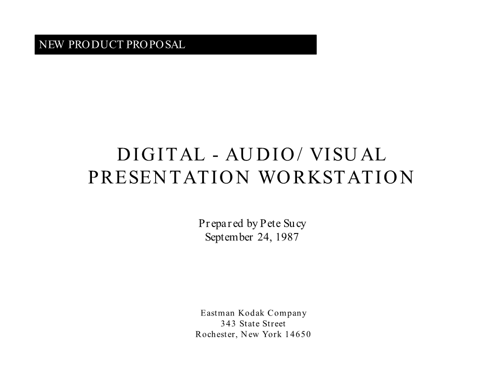 Audio/Visual Presentation Workstation