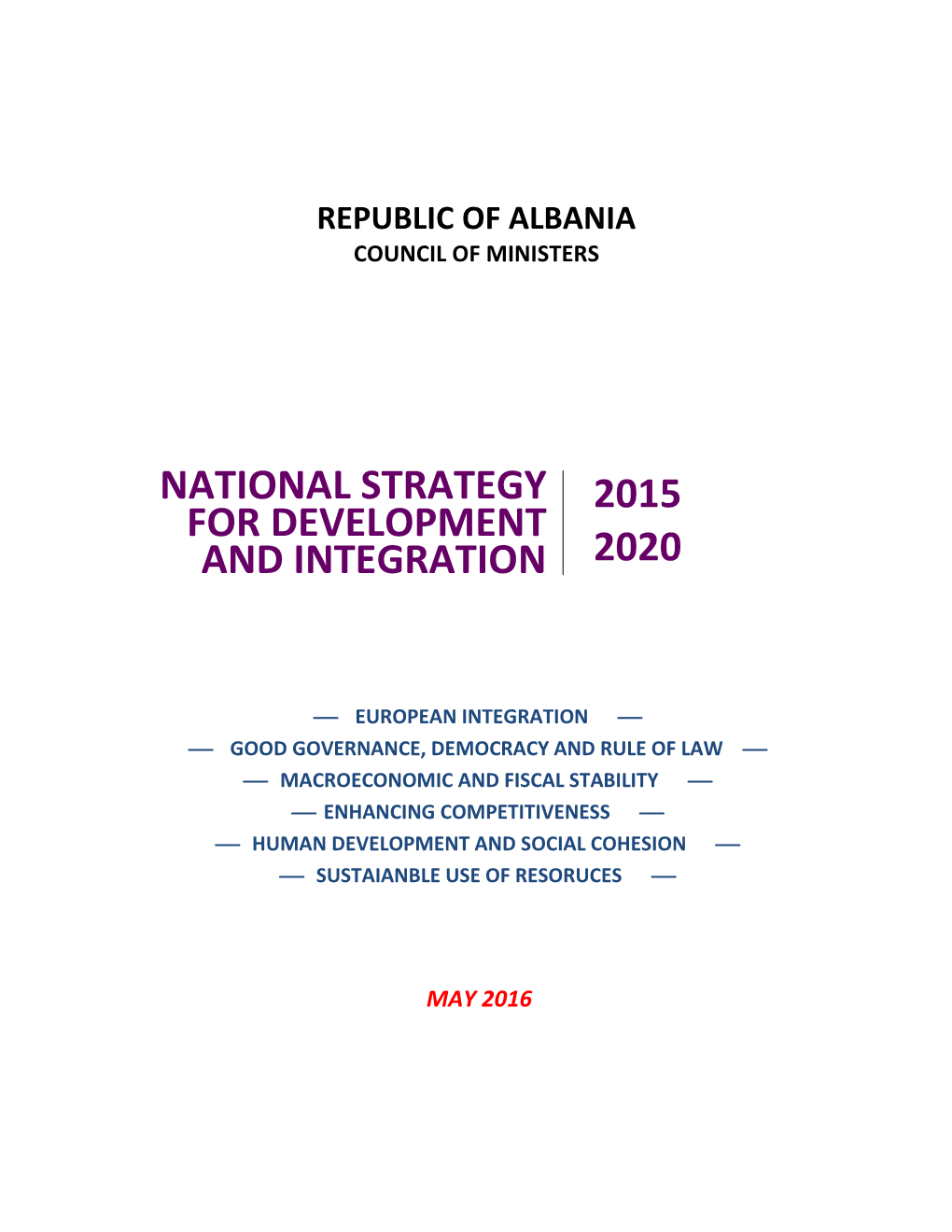 National Strategy for Development and Integration