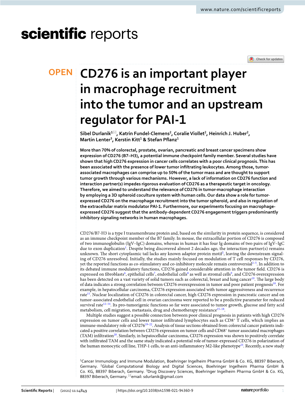 CD276 Is an Important Player in Macrophage Recruitment Into The