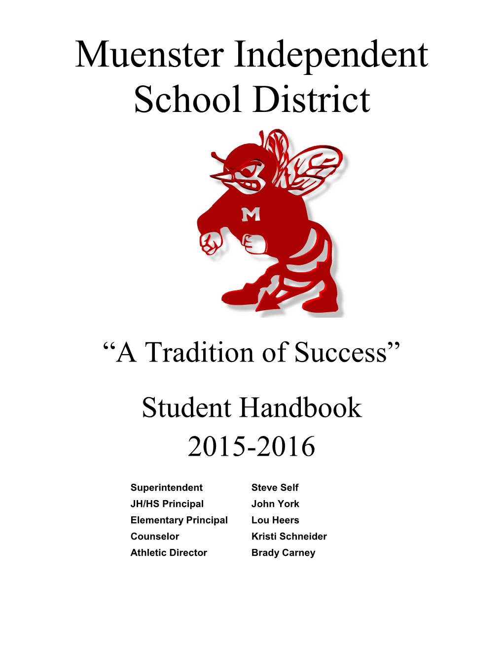 Student Handbook 2015-2016