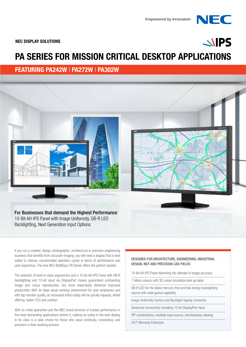 Pa Series for Mission Critical Desktop Applications Featuring Pa242w | Pa272w | Pa302w