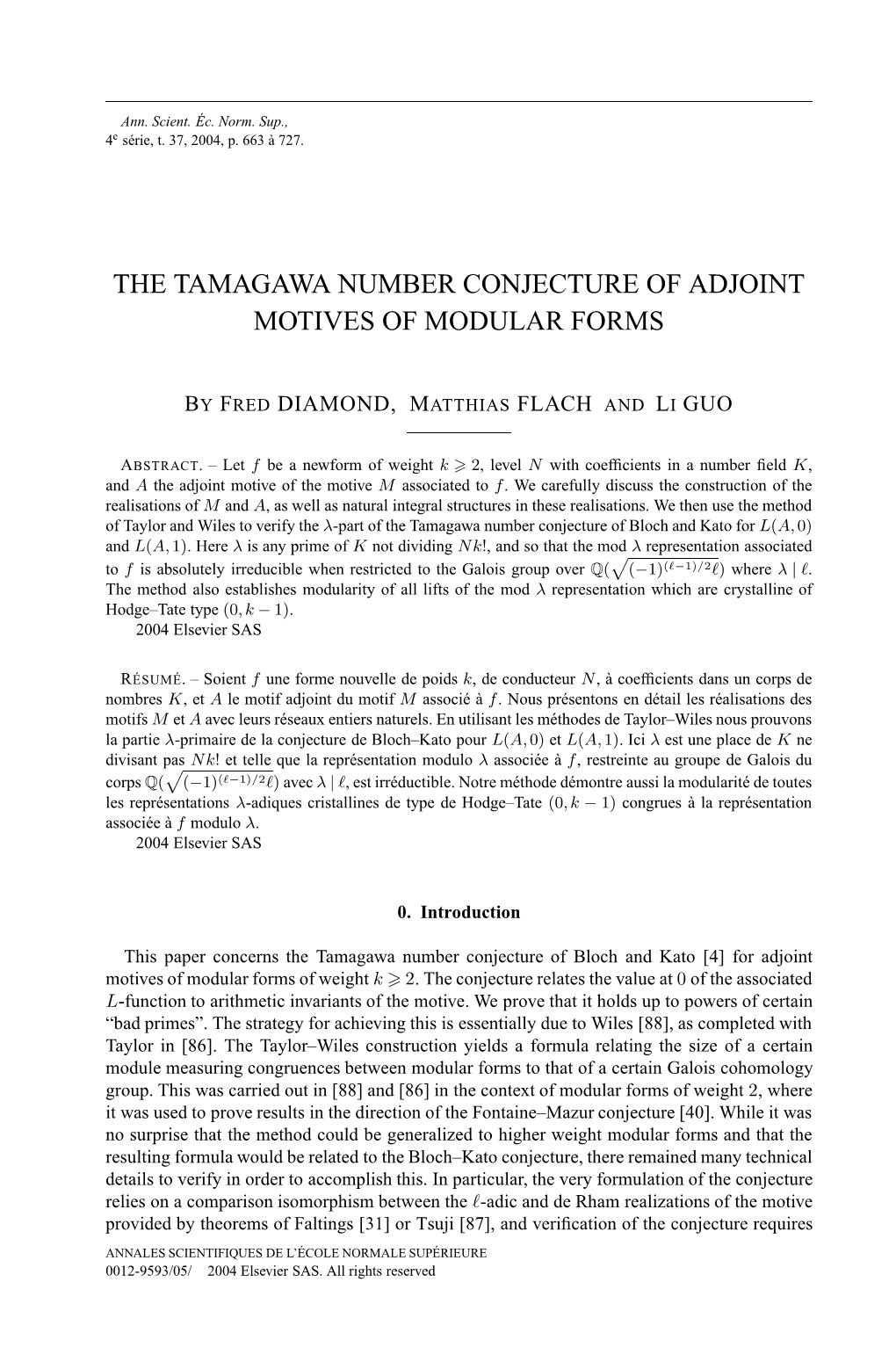 The Tamagawa Number Conjecture of Adjoint Motives of Modular Forms