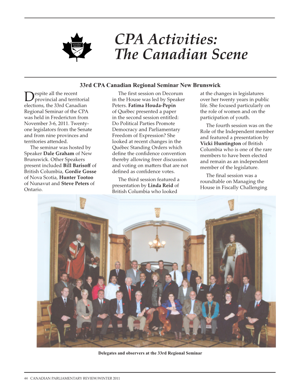 CPA Activities: the Canadian Scene