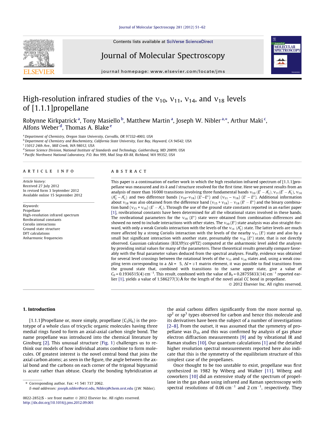 Propellane ⇑ Robynne Kirkpatrick A, Tony Masiello B, Matthew Martin A, Joseph W