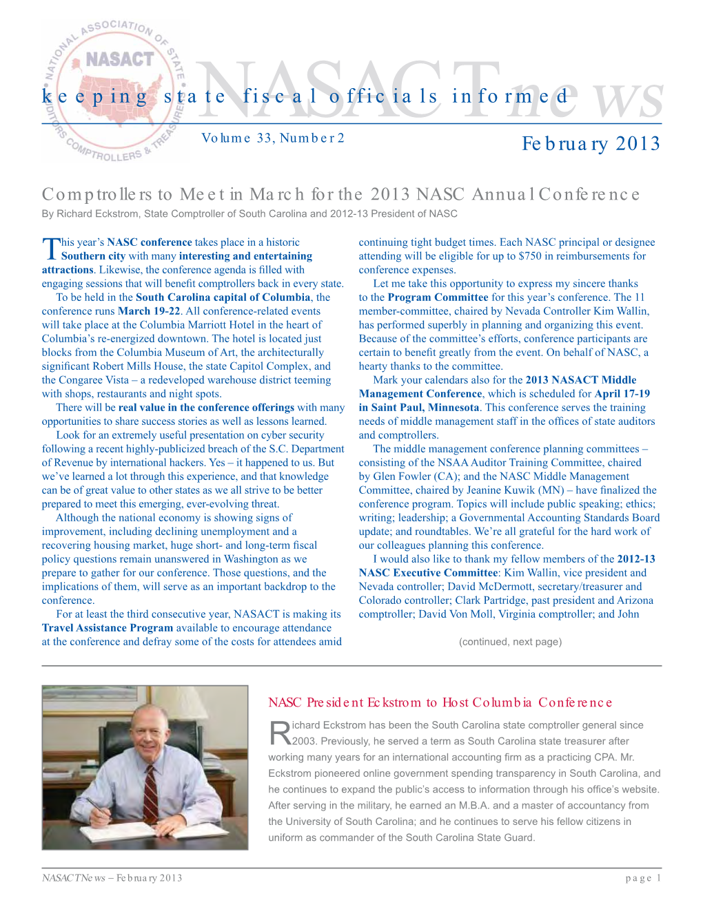 NASACT News, February 2013