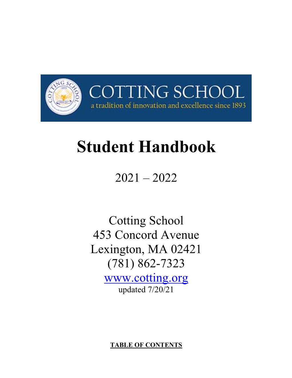 Student Handbook