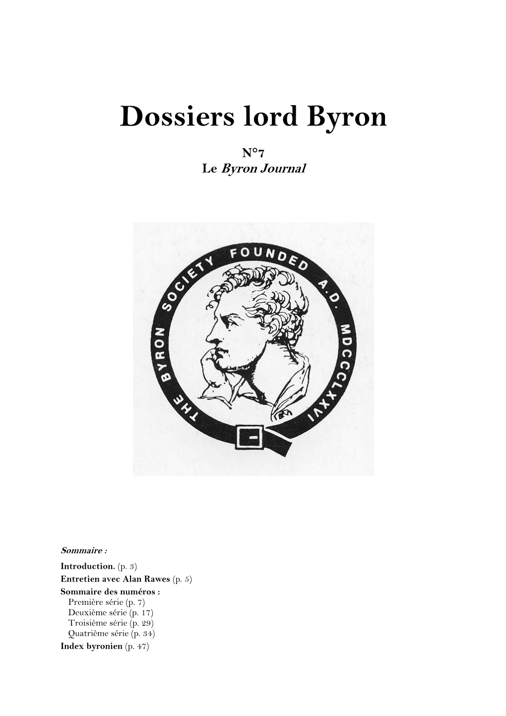 Dossiers Lord Byron