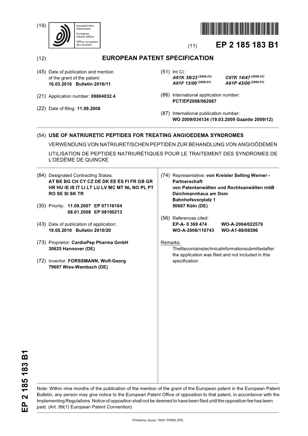 Use of Natriuretic Peptides for Treating