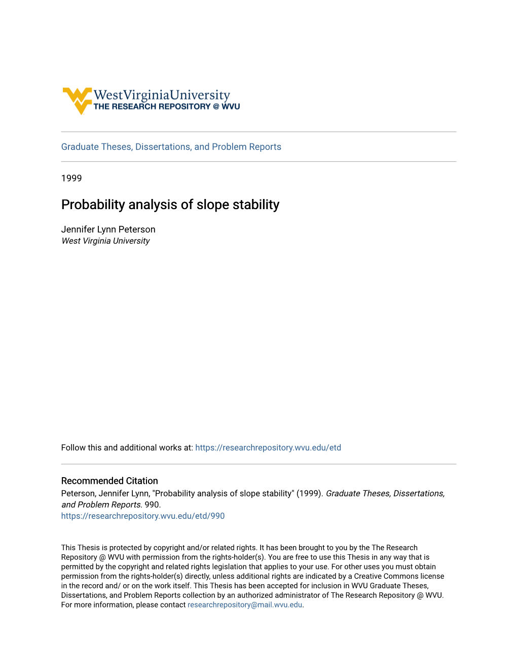 Probability Analysis of Slope Stability