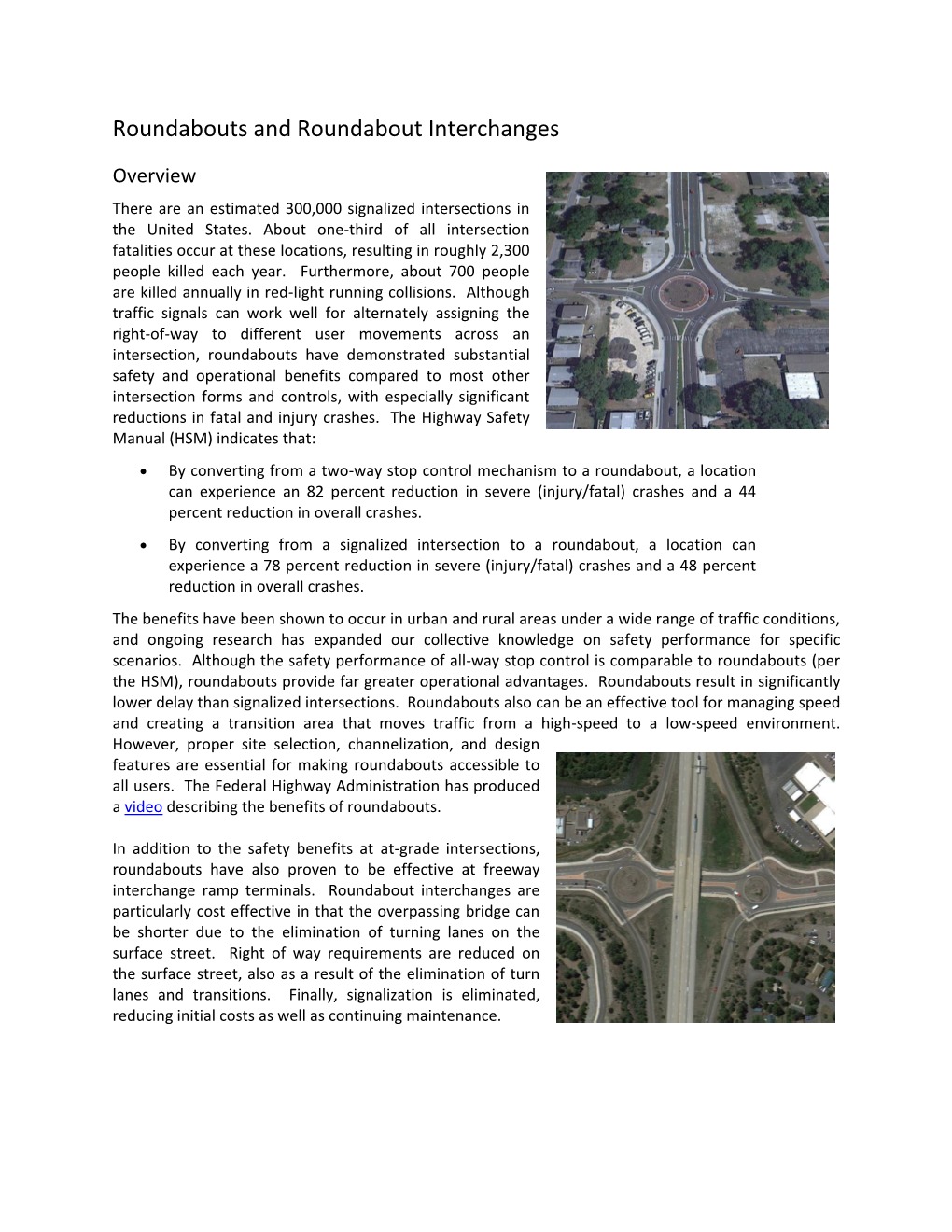 Roundabouts and Roundabout Interchanges