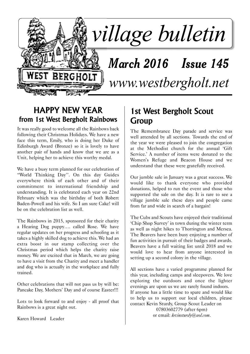 Village Bulletin March 2016 Issue 145