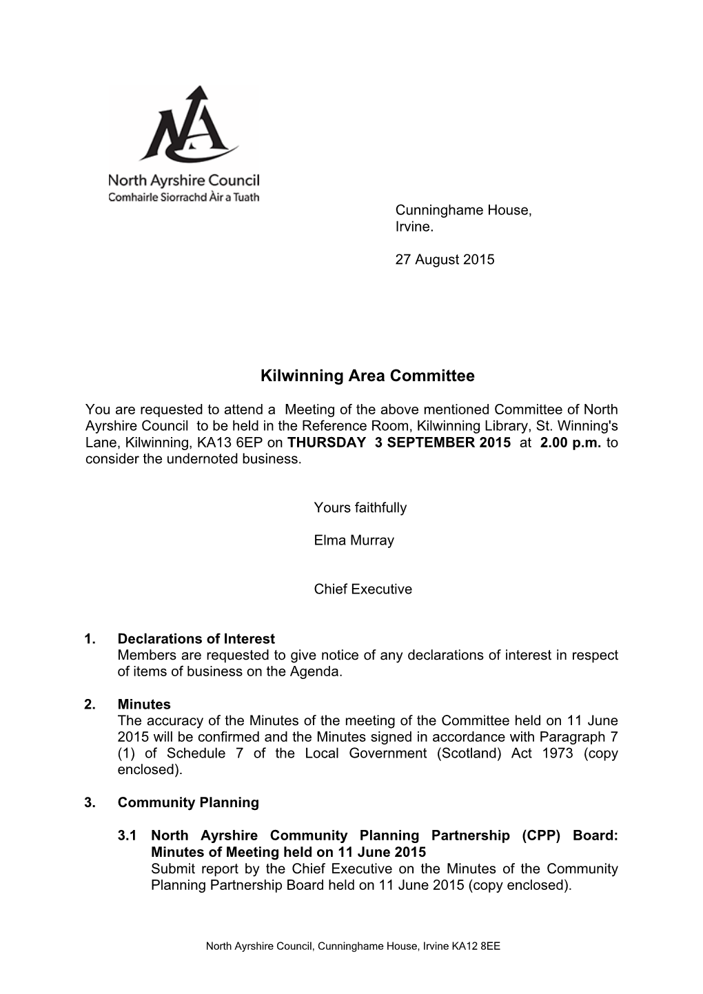 Kilwinning Area Committee