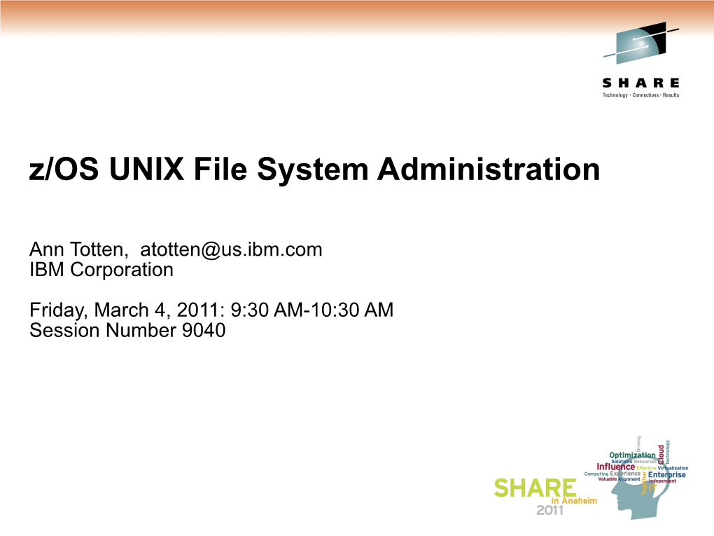 Z/OS UNIX File System Administration