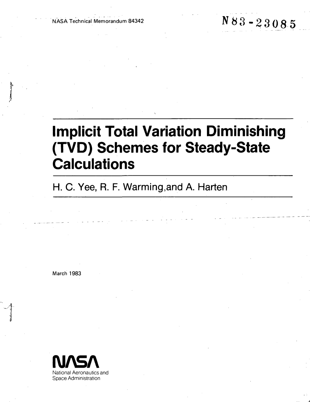 Implicit Total Variation Diminishing (TVD) Schemes for Steady-State Calculations H