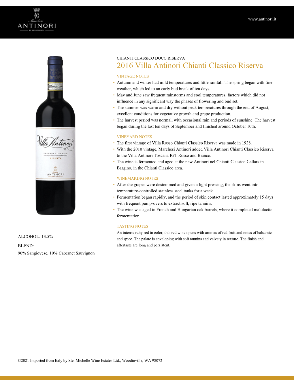 2016 Villa Antinori Chianti Classico Riserva